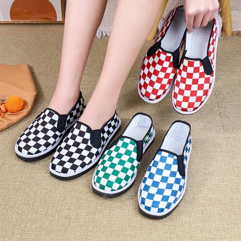Аутентичные Женские Дышащие туфли из старой Пекинской ткани на плоской подошве, молодежная износостойкая обувь из натуральной ткани с широкими стопами, противоскользящая обувь в стиле ретро-кампуса
