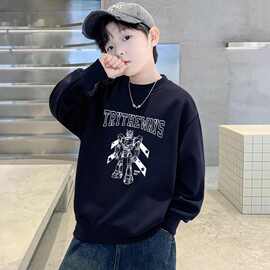 童装男童卫衣冬装2025新款帅气中大童加绒保暖上衣儿童宽松衣服潮