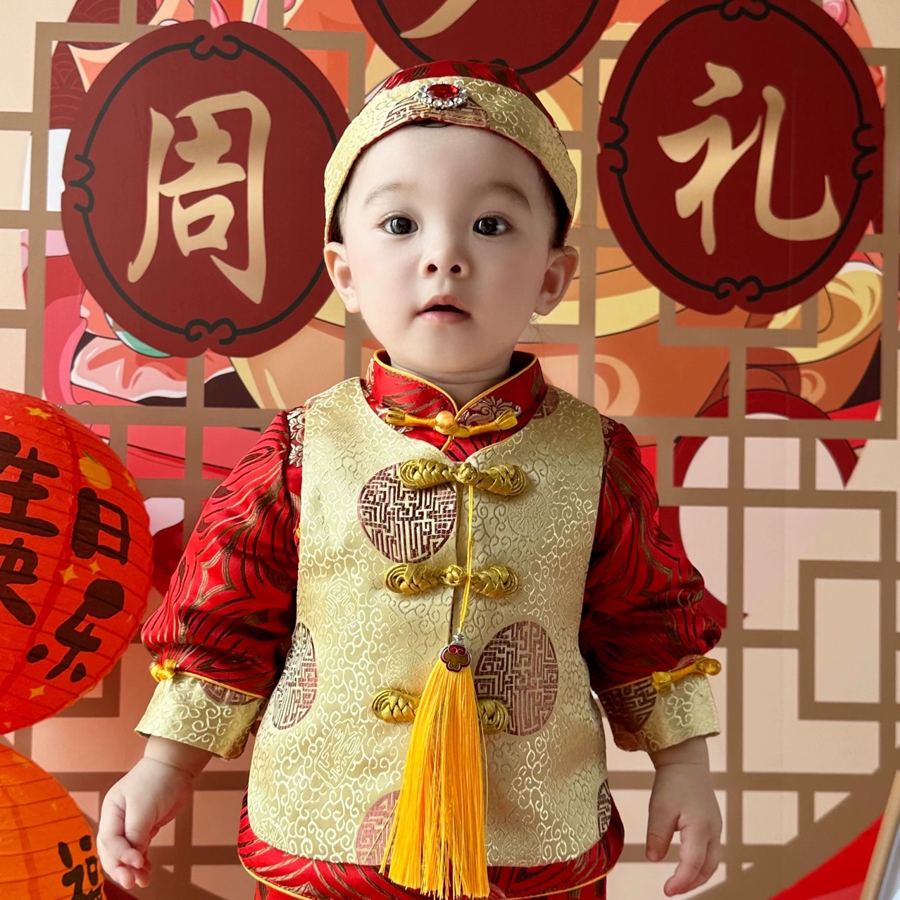Платье на один год для мальчиков и девочек, Осенний Детский костюм, праздничный Банкетный улов, костюм Zhou Tang для мальчиков и младенцев, китайский стиль