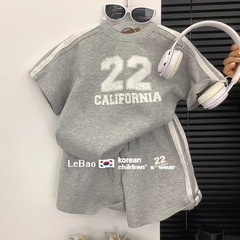 2024新款韓版兒童夏季套裝男女童運動套裝寶寶休閒短袖短褲兩件套