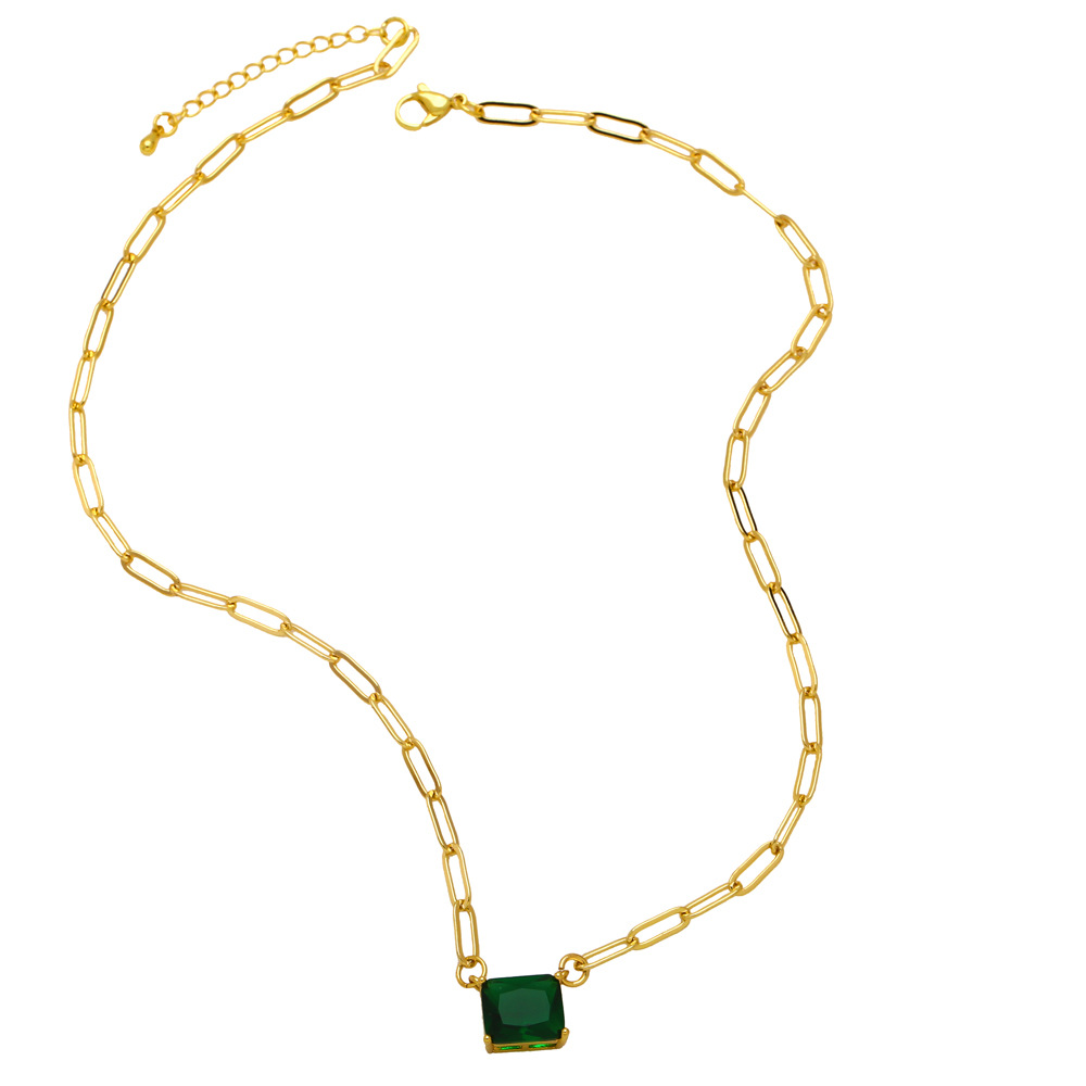 Fashion Geometric Copper Inlay Pendant Necklace 1 Piece