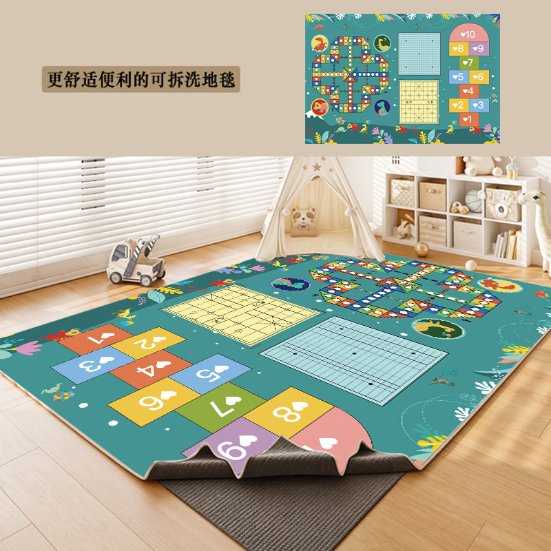 Alfombra lavable desmontable sala de niños lavable sala de estar área de lectura sofá sala de alfombra aislante de sonido almohadilla anticaídas libre de cuidado image 12