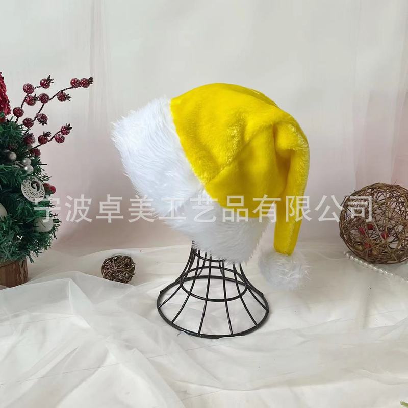 現物30*45cm純色のぬいぐるみがクリスマス帽をつないでいる子供の大人の祝日パーティー帽は多色で選択できる|undefined