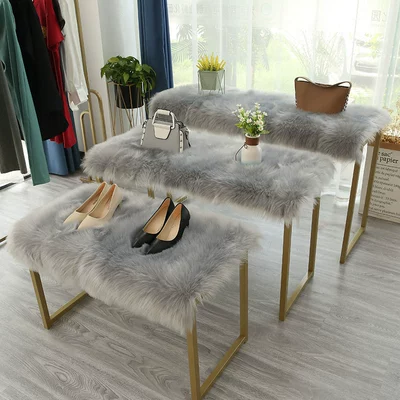 Wool pad — Plush Decorative Blanket Table Counter - customized-gray