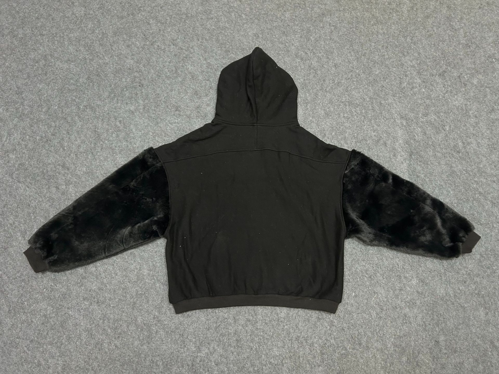 Winter Hooded Fleece lined Furry Sleeves Sweatshirt Women Idle Casual Loose Sleeve Length Cardigan Outerwear Top