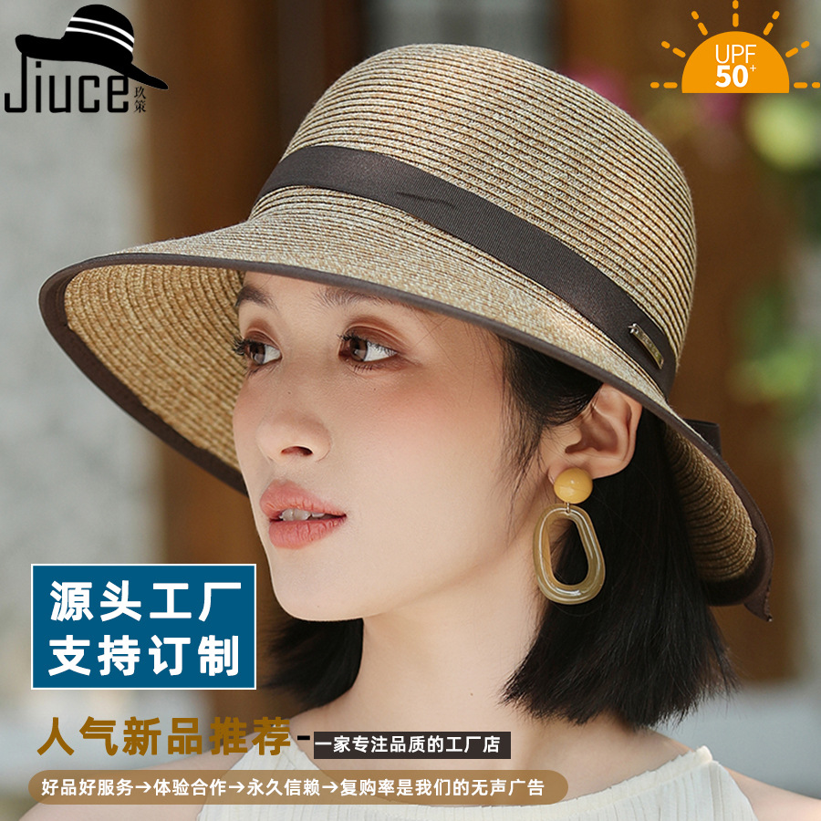 Summer Japanese elegant sun hat with bow