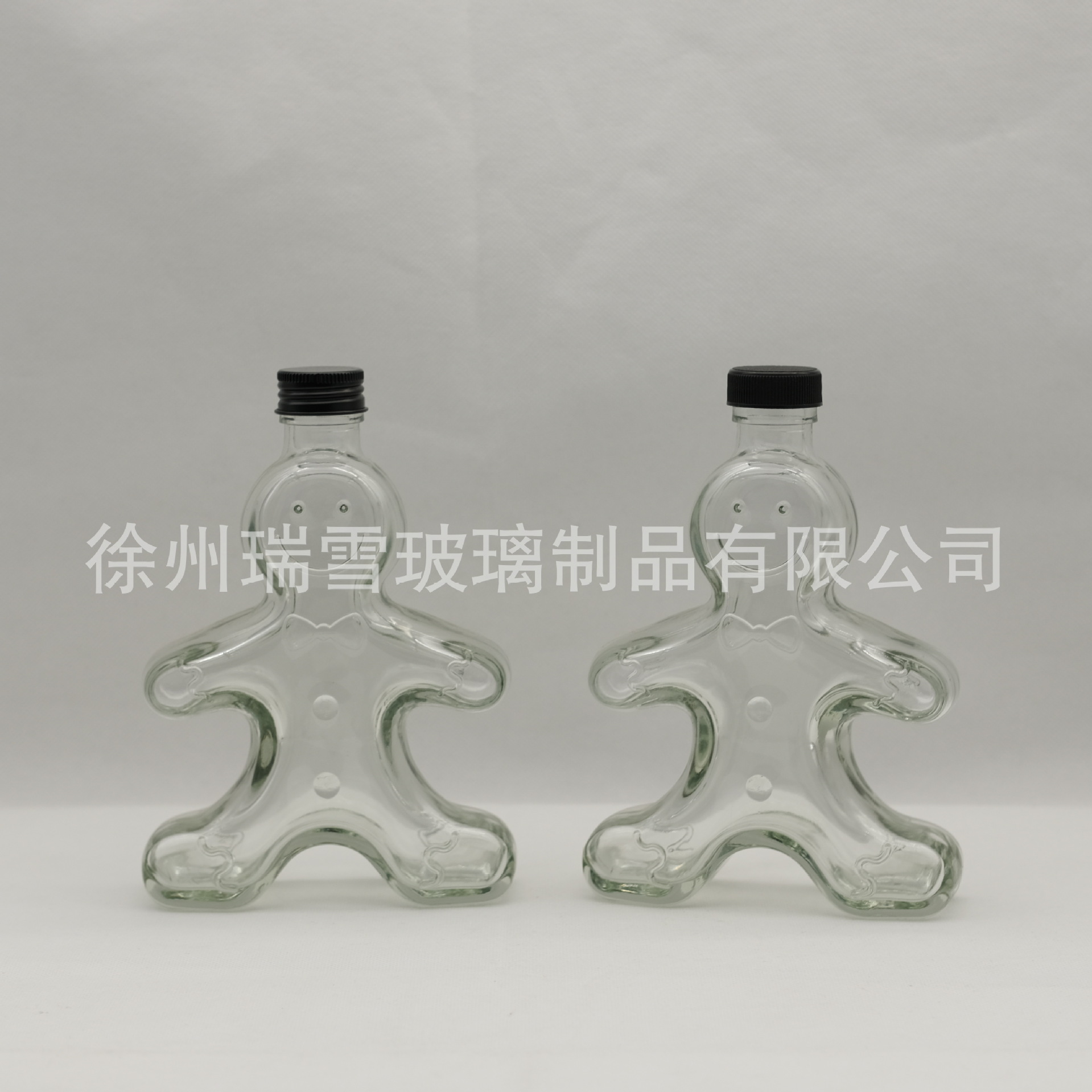 厂家生产批发饼干人玻璃瓶姜饼人瓶饼干瓶糖果瓶饮料瓶出口瓶型