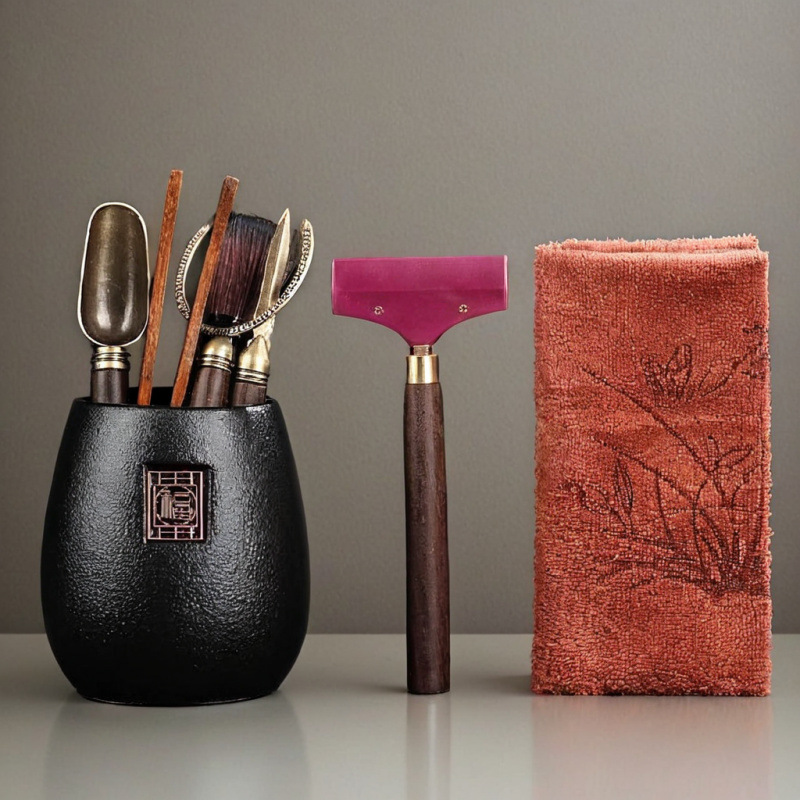 Ceremonia del té 6 piezas de un solo cilindro pinzas accesorios de mesa de té chinos nuevas herramientas de mesa de té