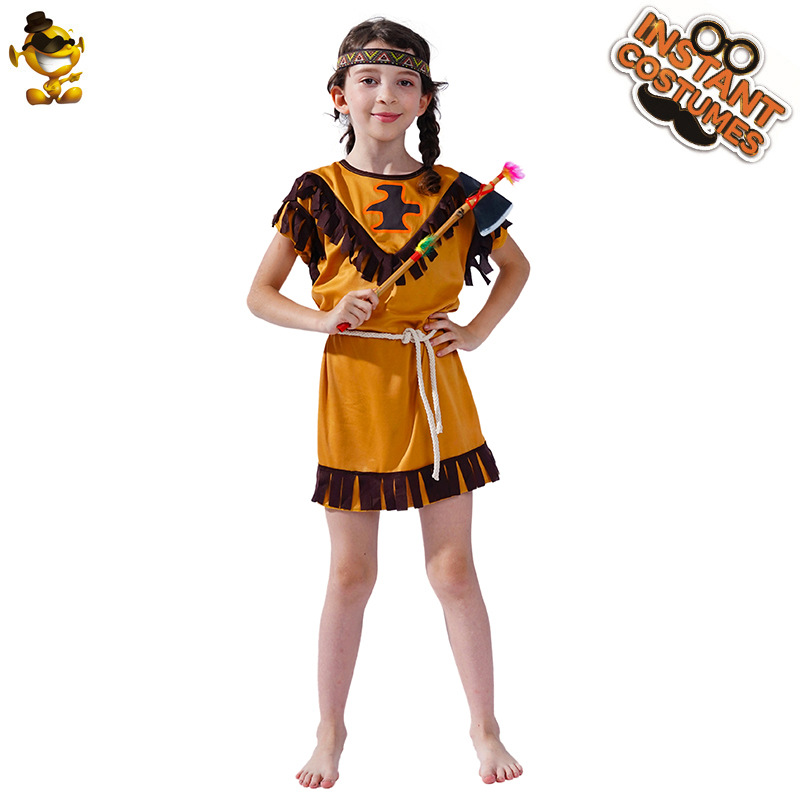 Trajes indígenas populares Estilo infantil Cosplay Trajes de maquillaje Show de baile Trajes de juego de rol