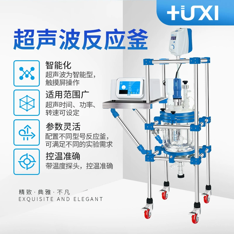 Анализ Шанхая Реактор эмульгирования лаборатории реактора температуры постоянного HX-CF5 ультразвуковой стеклянный однородный