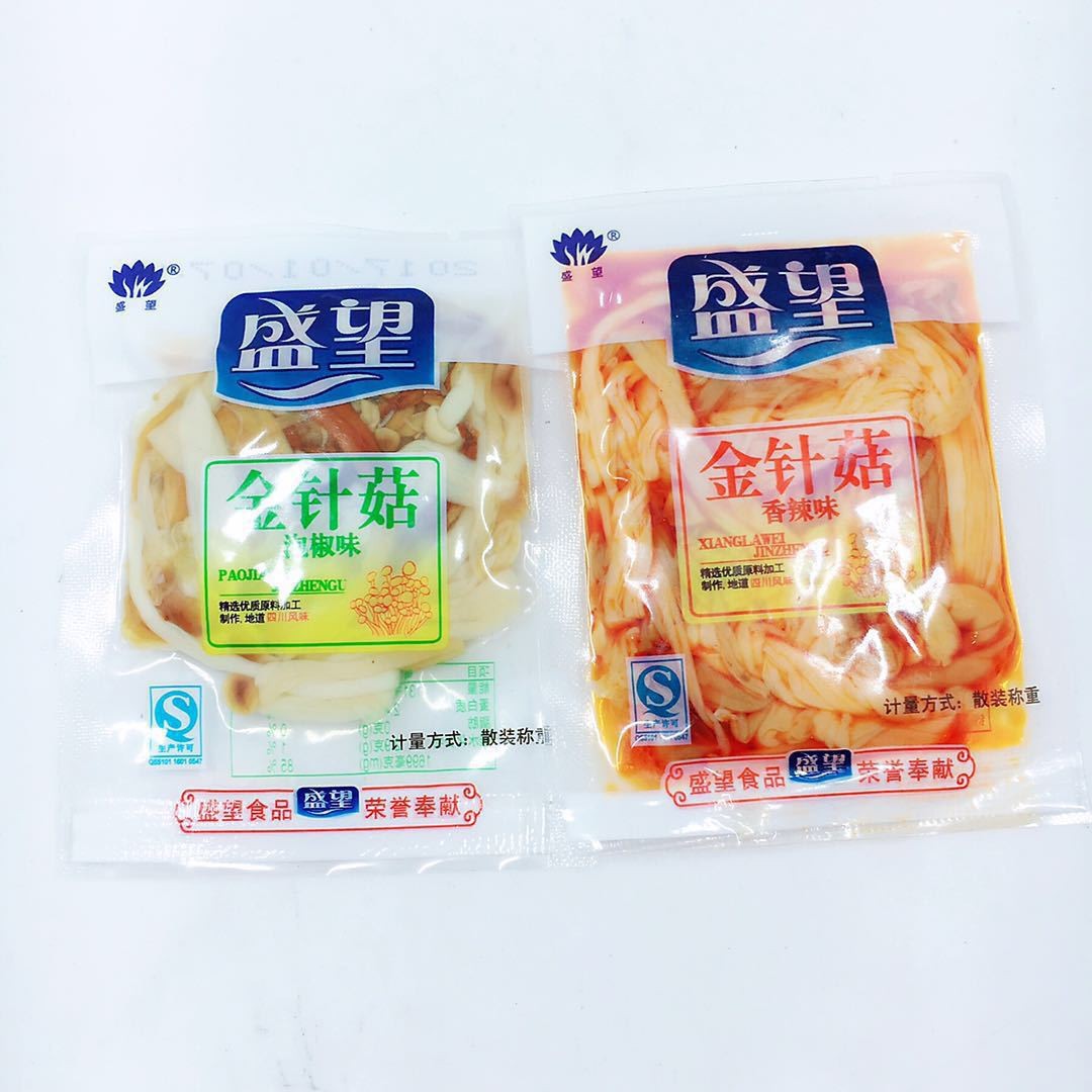 Shengwang Enoki Mushrooms, sour and delicious, spicy and pickled pepper flavor, ready-to-eat Enoki Mushrooms 1 bag 5 catties
