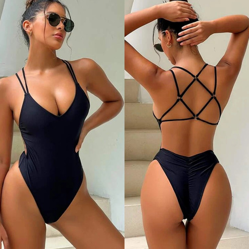 European and American New Sexy Mesh Backless Bodycon Swimsuit Sexy Foreign Trade Bikini Cross-border