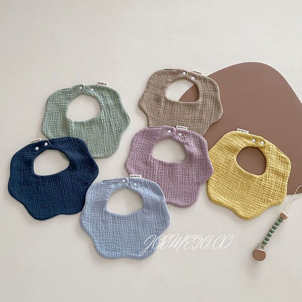 cotton solid color children's brand eating bib for new born