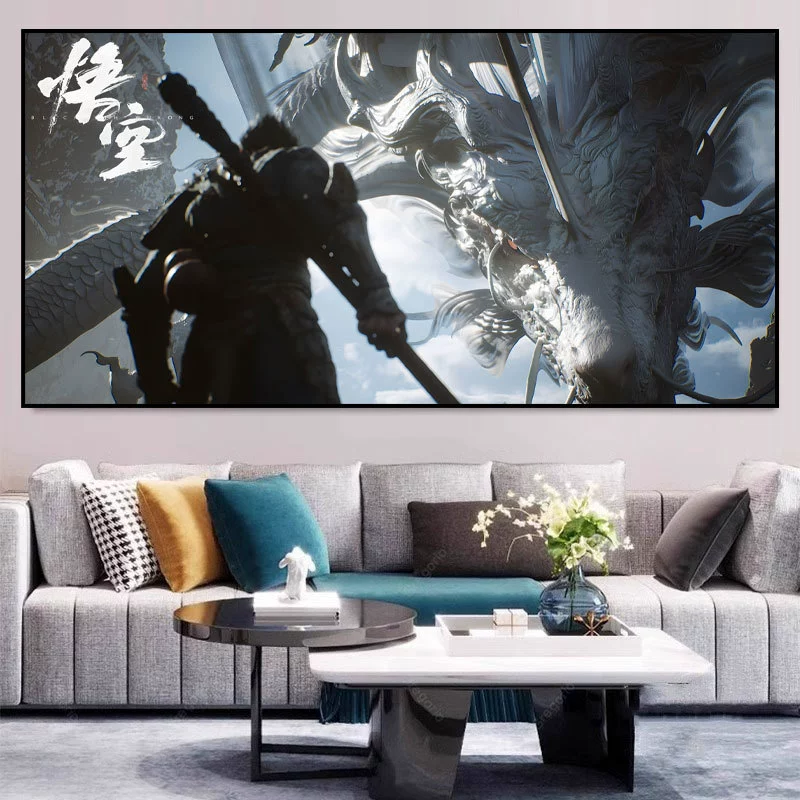 Черная мифология Wukong подвесная картина Sun Wukong декоративная живопись прямая трансляция настенная роспись персонализированная модная спальня для мальчиков и девочек гостиная