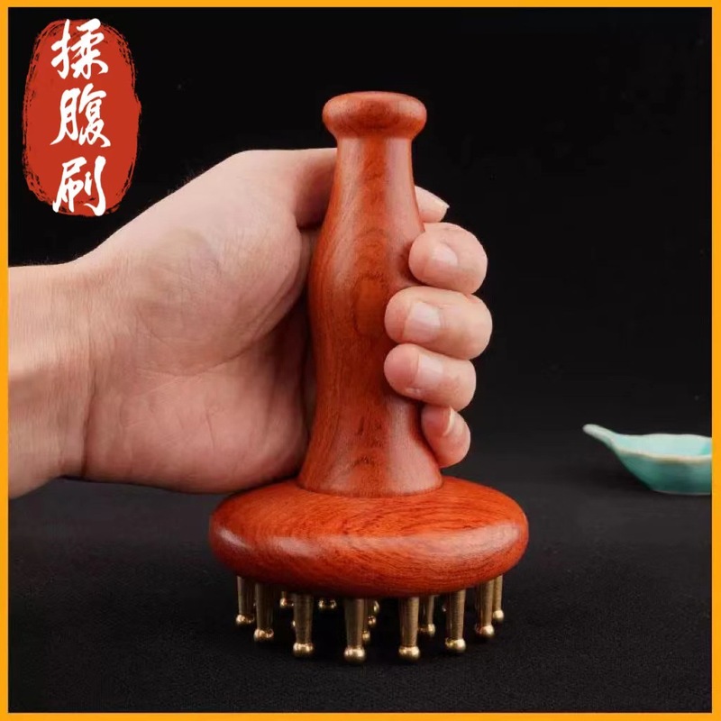 木质黄铜手柄经络刷全身通用揉腹仪肚子按摩器瘦小腿筋络刮痧|undefined