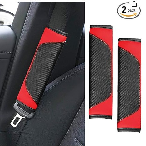 Popular Amazon seatbelt shoulder pad, carbon fiber shoulder protector, breathable leather, soft and safe, wholesale