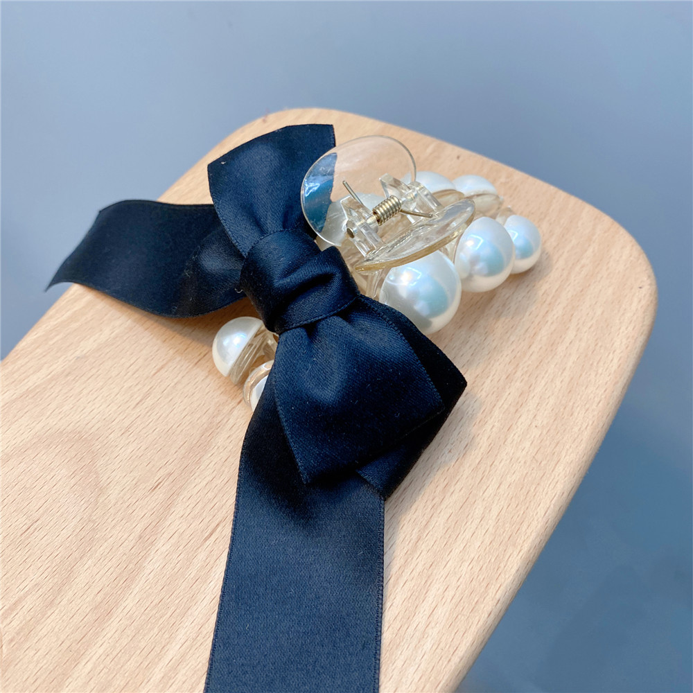 Korean style pearl bow catch clip wholesalepicture5