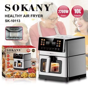 Foreign Trade Sokany10113 Fryer Household Stainless Steel Visual Air Fryer Touch Screen 10L Large Capacity Fryer