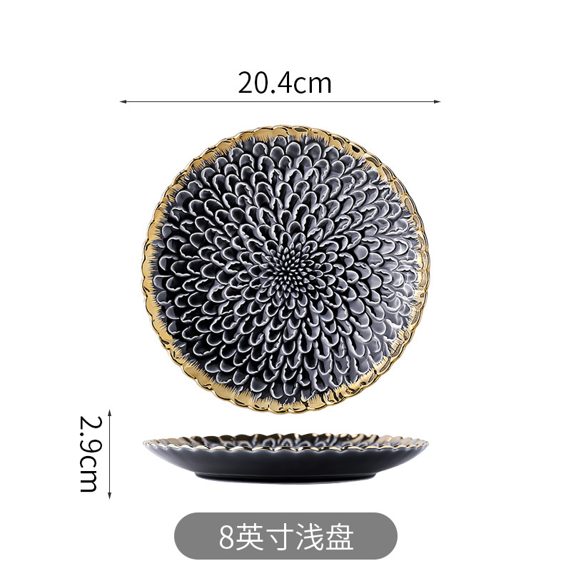 Placa negra de 8 pulgadas