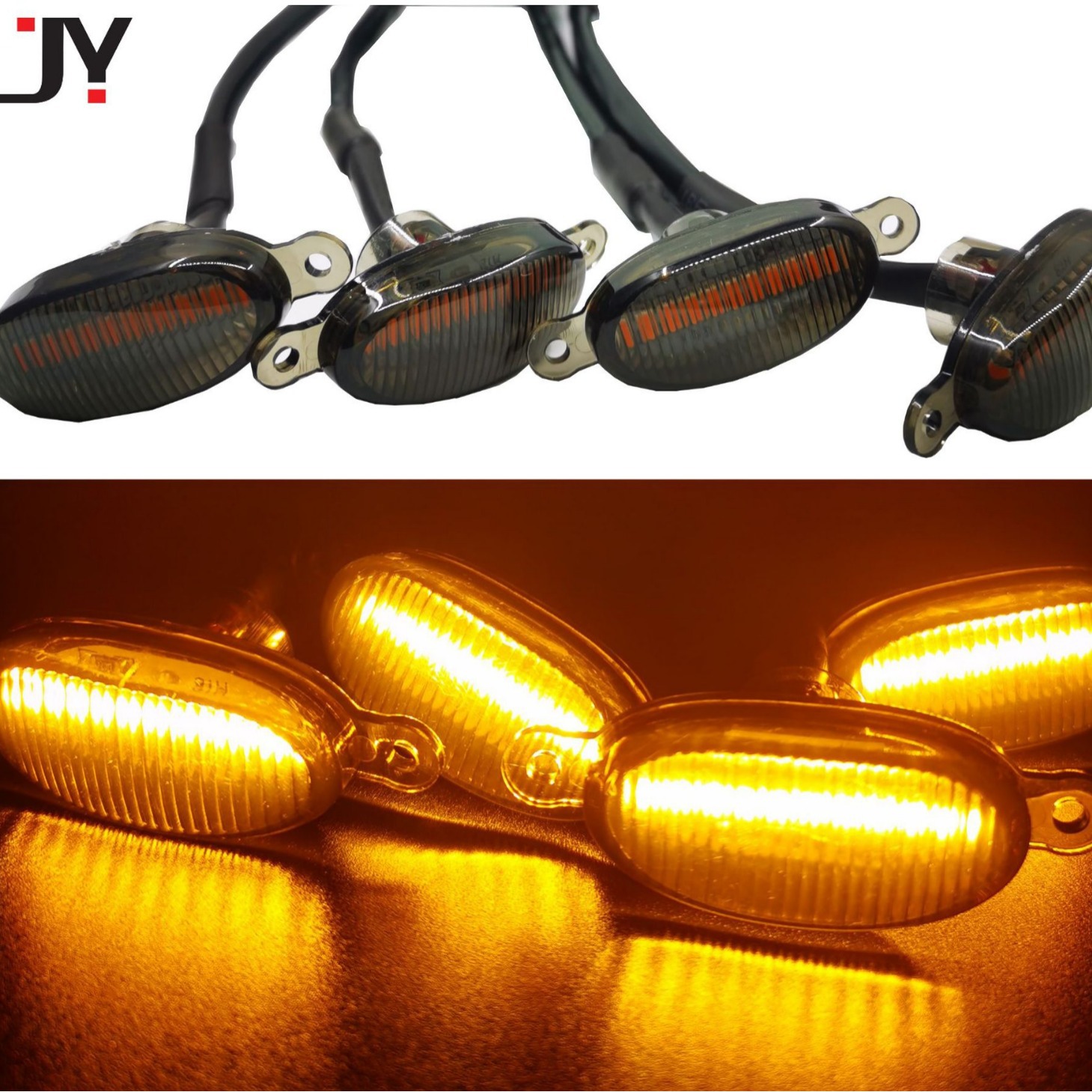 Neutral Car Small Yellow Lamp 12 Lights Raptor Grille Modified Pickup Truck Off-Road Haze Mid-Grid Small Yellow Lamp Daytime Running Light