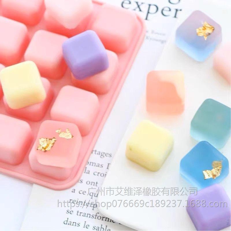 16连小方块巧克力模具食品级硅胶手工圆球冰格方形全套制作工具