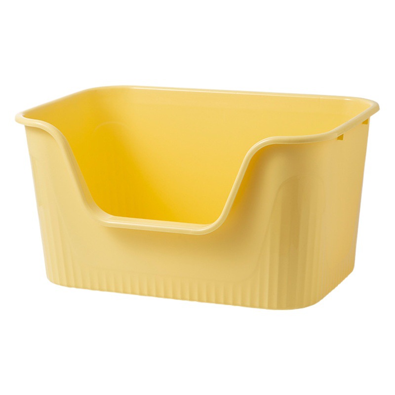 Caja de arena para gatos de gran tamaño caja de arena para gatos abierta integrada anti-salpicaduras caja de arena para gatos grande inodoro para gatos de gran tamaño al por mayor