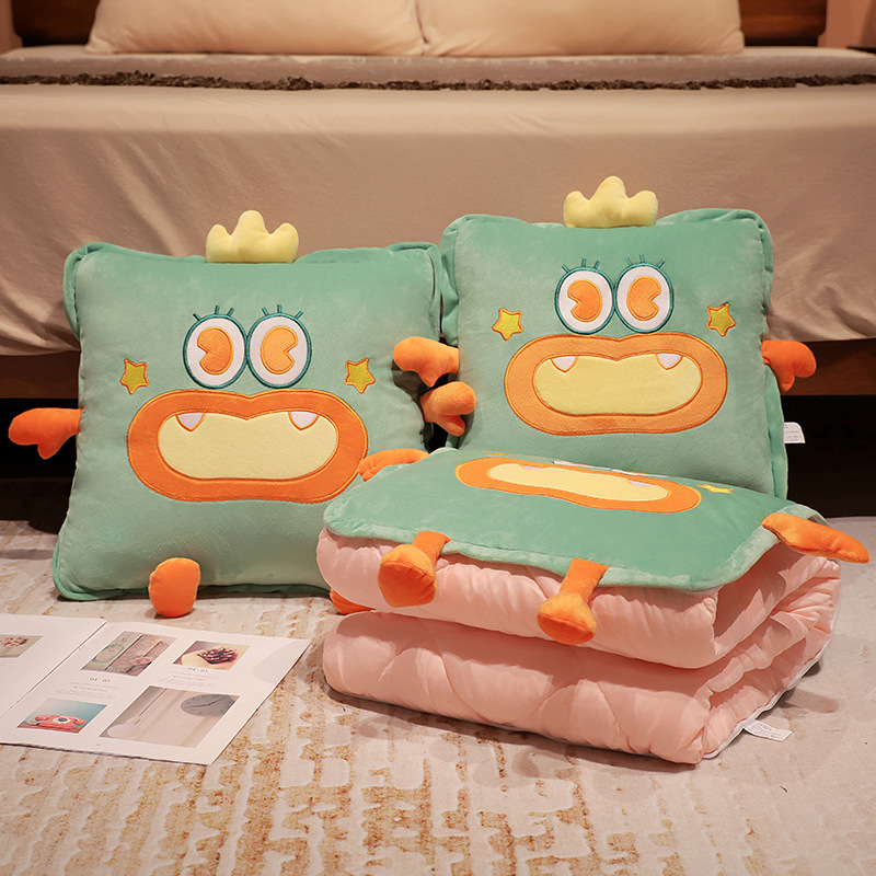 Dopamina monstruo almohada edredón de doble uso oficina plegable manta dos-en-uno siesta almohada sofá almohada