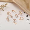 Retro diamond earrings with letters, European style, suitable for import, french style