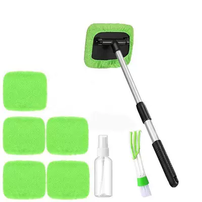Car cleaning tools | and Dropshipping of Car Windshield - 1-set-square-plate-6-green-cloth-covers-spray-bottle-detail-brush