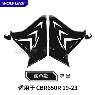 Fixed wind wing — wind blade, side wind wing - side-panels-shark-style-glossy-black-pair-for-19-23-cbr650r-models