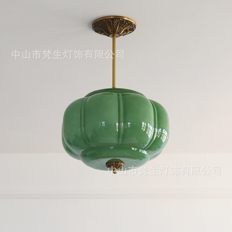 French-Style Vintage Murano Restaurant Light Luxury Pumpkin High-End Murano Bar Pendant Light Dining Table Ceiling Light