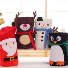 新款圣诞卷毯麋鹿圣诞老人午休空调毯雪人毯子圣诞节礼品现货