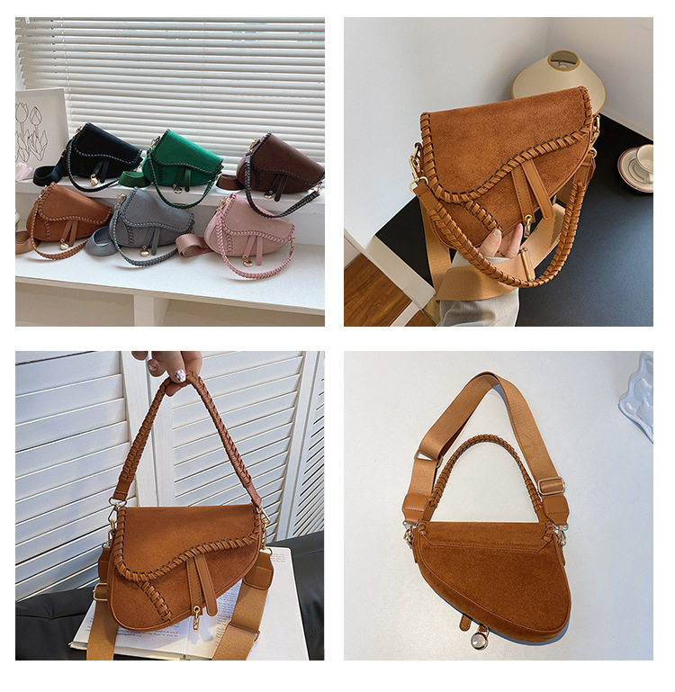 Styles de sacs à main chauds sur Facebook Sacs pour femmes 2024 automne nouvelle tendance de la mode sac de selle portable version coréenne simple givré épaule unique crossbod_voghion.com