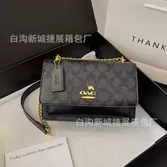Trendy Accordion-Style Mini Square Bag 2024 New Cross-Border Print Flap Crossbody Underarm Bag