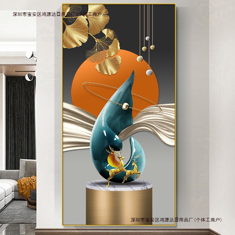 Abstract decorative painting mural corridor painting light luxury…