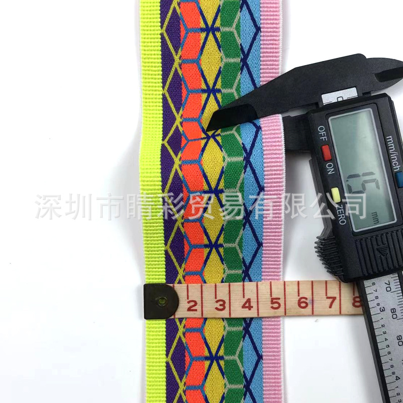 Banda elástica de color de nylon directo de fábrica estilo étnico jacquard banda elástica accesorios de ropa banda elástica banda de Goma elástica