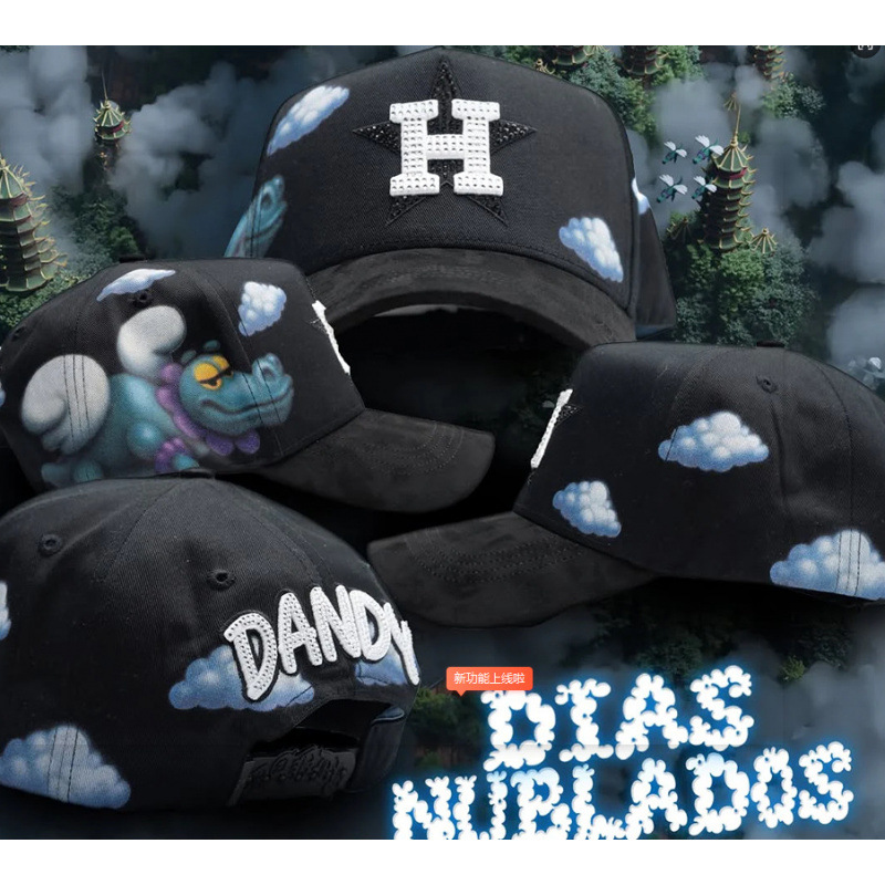 Tendencia transfronteriza hip hop Dandy Dandy sombrero con letras de diamante sombrero de pato doblado a lo largo del sombrero de béisbol image 197