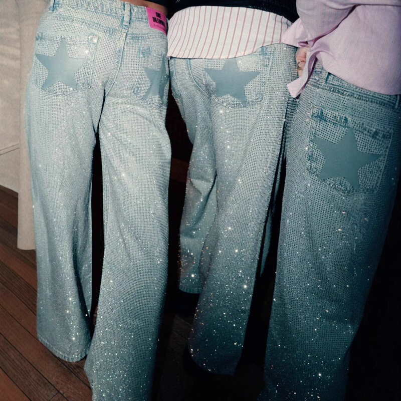 One Dilemma European and American cross-border star-printed rhinestone-embellished jeans for women, loose straight-leg pants, AliExpress women's clothing