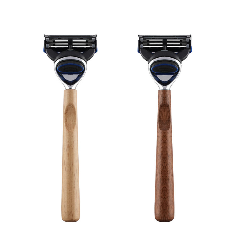 Manual razor wooden handle razor five-layer cutter head five-layer razor