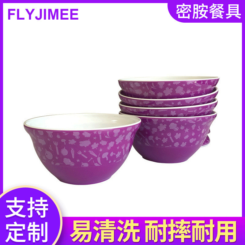 120mm Diameter Rice Bowl 4.75inch Melamine Imitation Porcelain Bowl Soup Bowl Tableware for Home Use