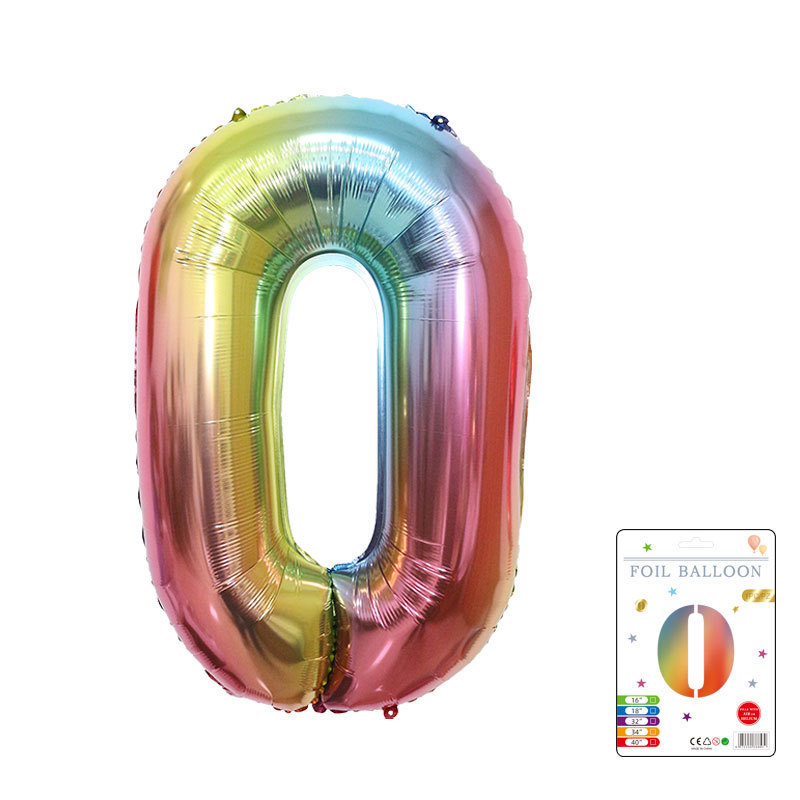 Globo digital de 32 pulgadas, embalaje de tarjeta de papel independiente, versión estadounidense, película de aluminio delgada, embalaje fino, papel de aluminio, globo de cumpleaños