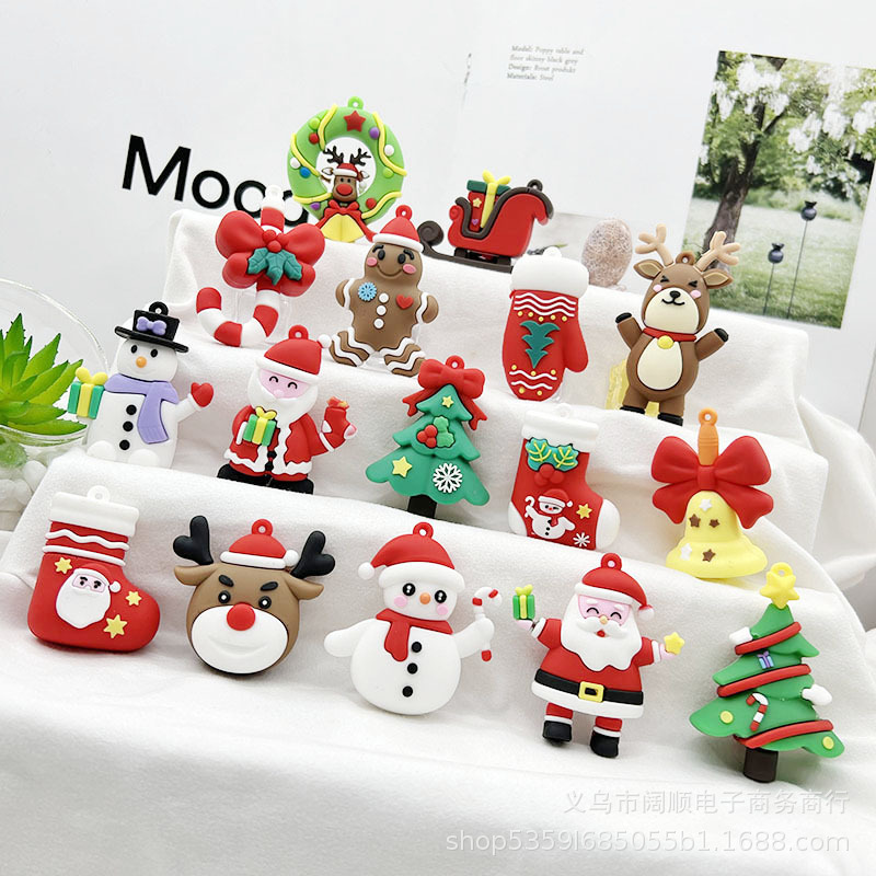 サンタクロースのキーホルダー人形ストラップクリスマス雪だるまクリスマスプレゼント考古学ブラインドボックスクリスマスアクセサリー|undefined