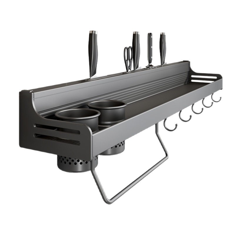 Kitchen Storage Rack Wall-Mounted Multifunctional Chopstick Holder Household Seasoning Storage Rack Wall-Mounted No-Drill Storage Hook Rack 5