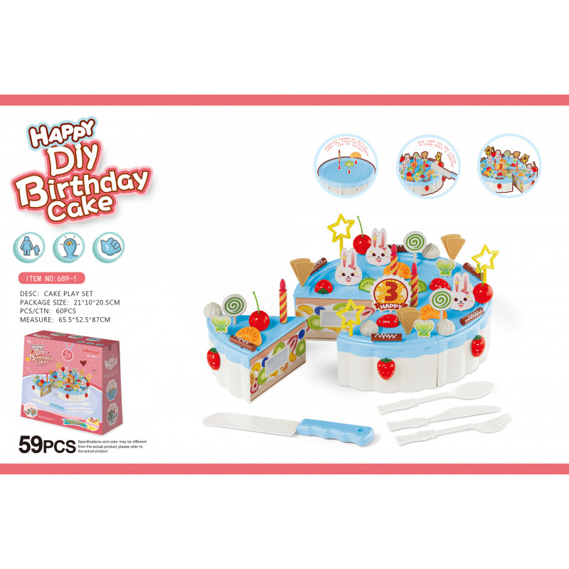 6891 - 59pcs pastel azul de una sola capa