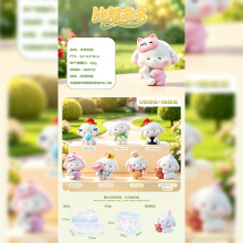创意比熊多多盲盒潮玩手办卡通狗狗办公室桌面摆件可爱萌宠装饰