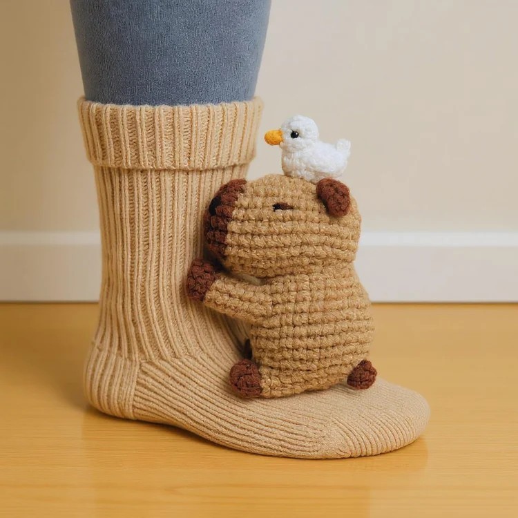 跨境新品动物袜圣诞针织地板袜保暖袜Knit Crocodile Socks|undefined