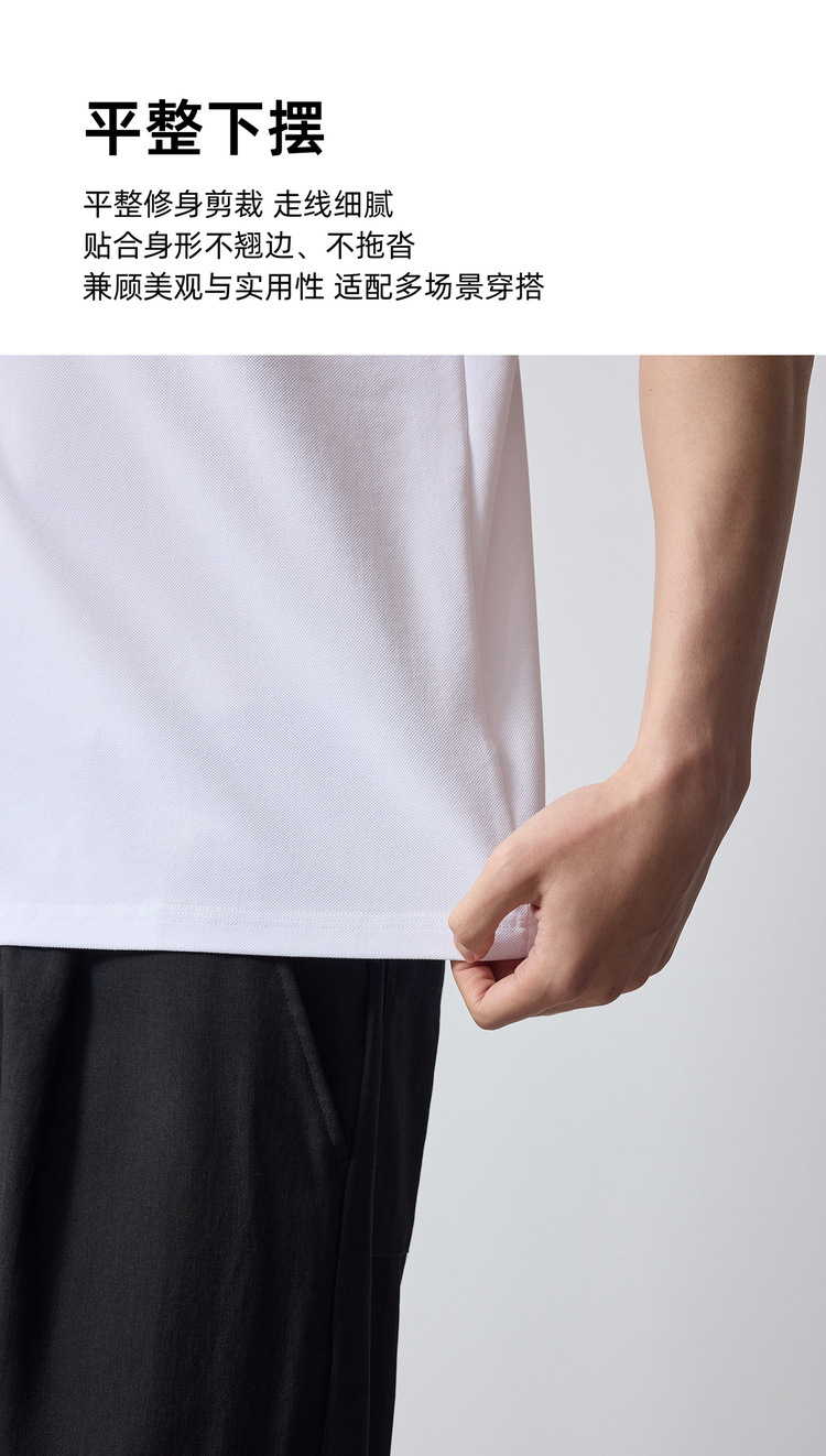 Áo polo nam tay ngắn cổ bẻ, chất liệu mát lạnh, thiết kế khóa giấu — đen chi tiết 7