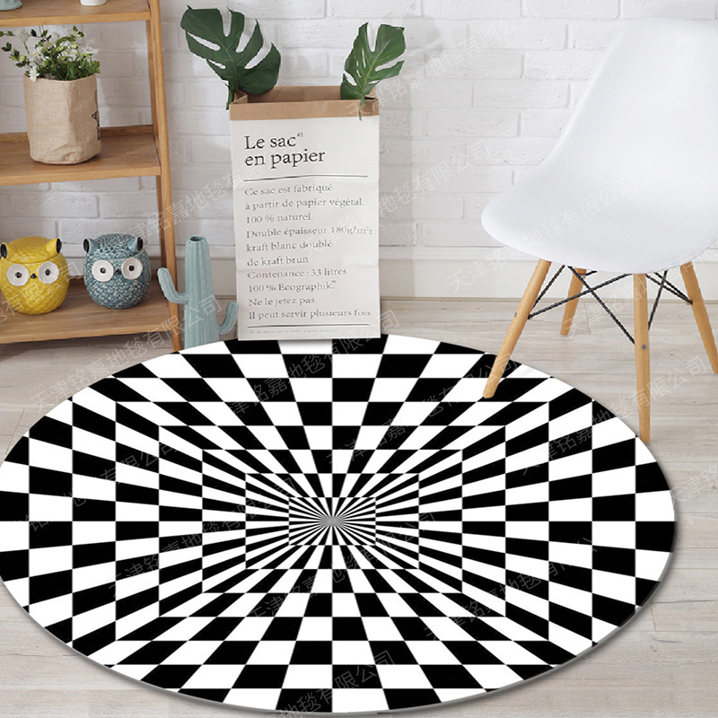 Visión estéreo transfronteriza vértigo alfombra entrada del Hogar sala de estar sofá mesa de café alfombra de piso de ilusión alfombra de terciopelo de cristal
