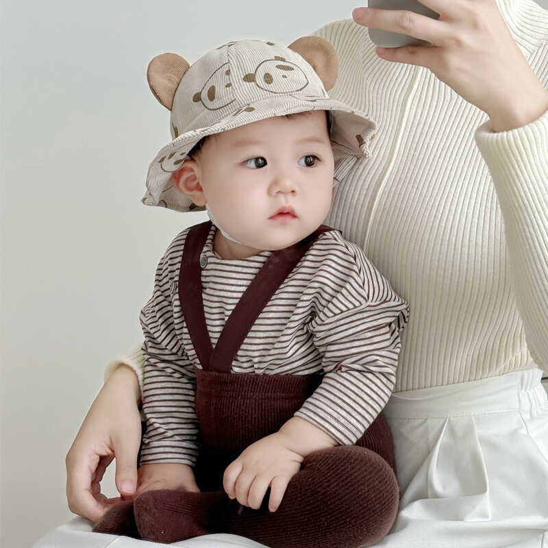 Sombrero de bebé primavera y otoño para niños, sombrero de pescador para niños, sombrero solar para niñas, sombrero de algodón para bebés, verano, lindo y lindo