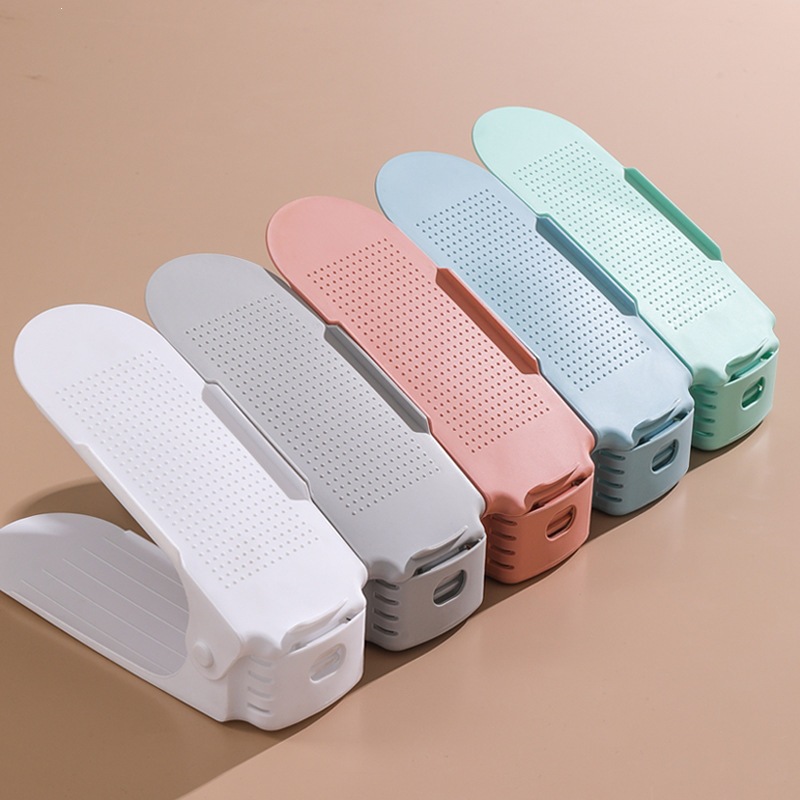 Estante de zapato de almacenamiento integrado para hogares de ahorro de espacio ajustable estante de almacenamiento de zapatos de doble capa dormitorio armario de zapatos artefacto mágico